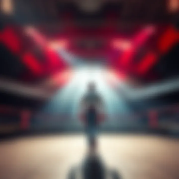 A determined individual steps into a competition arena, symbolizing bravery and new challenges ahead.