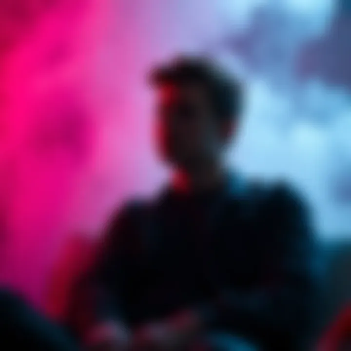 Someone looking introspective A person sitting calmly with a thoughtful expression, surrounded by a hazy atmosphere, symbolizing the experience of being high.