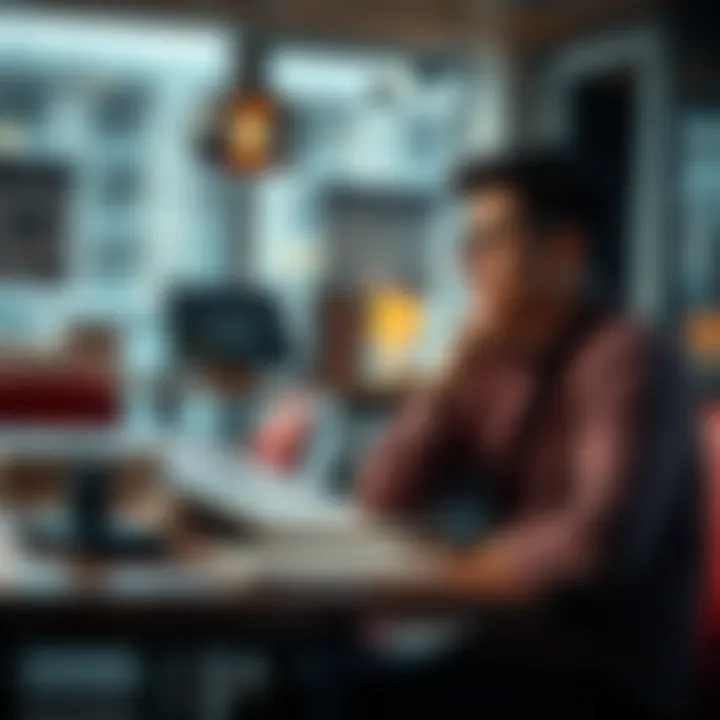 A person sitting at a table with a notebook, looking thoughtful while considering strategies to overcome challenges.