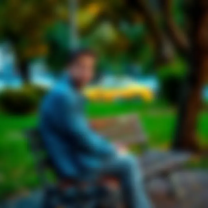 A person sitting on a park bench, looking thoughtful with a hint of doubt on their face, reflecting on their decisions related to Australia.