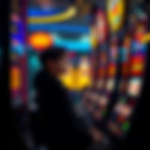 A person sits at a slot machine with a concerned expression, reflecting on their recent lack of winnings after a big win.