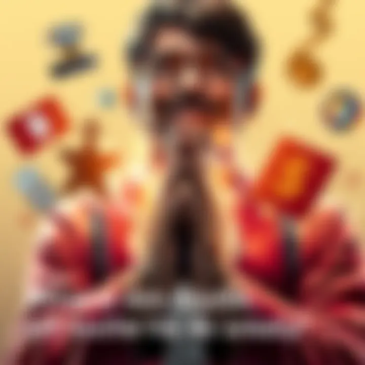 A person with hands clasped together in a hopeful gesture, surrounded by symbols of change and challenge, expressing a wish for good luck.