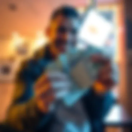 A person smiling while holding a stack of cash after a surprise win