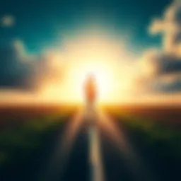 Individual standing at a crossroads, focusing on a sunny path ahead, symbolizing hope and a positive outlook after past gambling losses