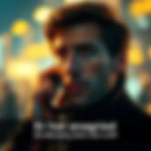 A close-up of a person holding a phone to their ear, looking pensive