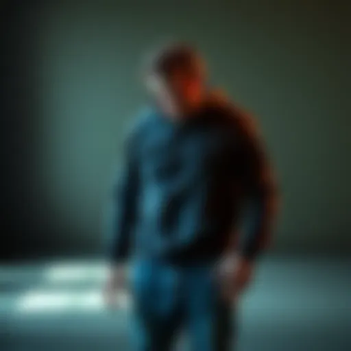 A strong person standing tall despite visible pain, showcasing determination and confidence.