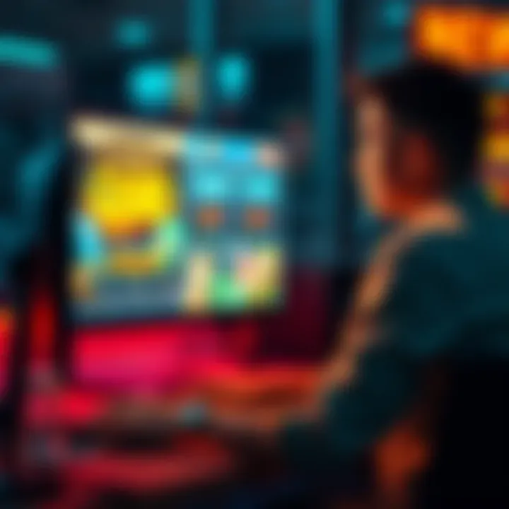 A person sitting alone with a somber expression, looking at a computer screen displaying casino promotions, symbolizing the struggle with gambling addiction and personal guilt.