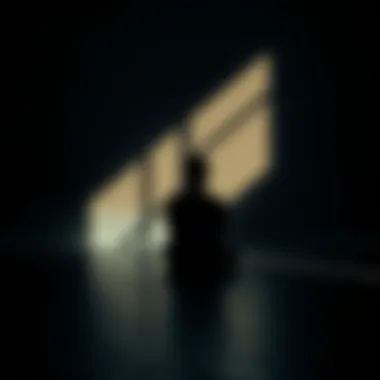 A person sitting alone in a quiet room, looking thoughtful while surrounded by shadows, symbolizing the impact of painful memories.