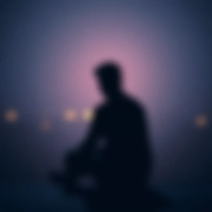 Person Reflecting on Recovery Individual sitting alone, deep in thought, symbolizing the struggle against gambling addiction after two weeks of sobriety.