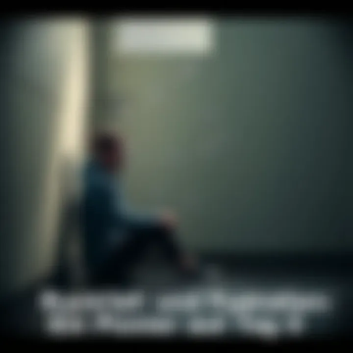 A person sitting alone with a troubled expression, facing a wall with visible signs of frustration, capturing the emotional struggle after a setback.