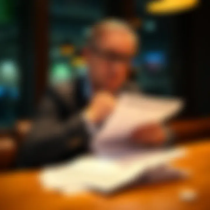 Individual sitting at a table with sports betting papers, looking pensive about their decision to stop betting.