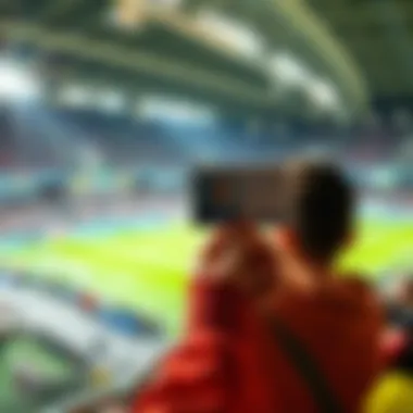 A person holds up their identification at a sports venue during a game ban discussion