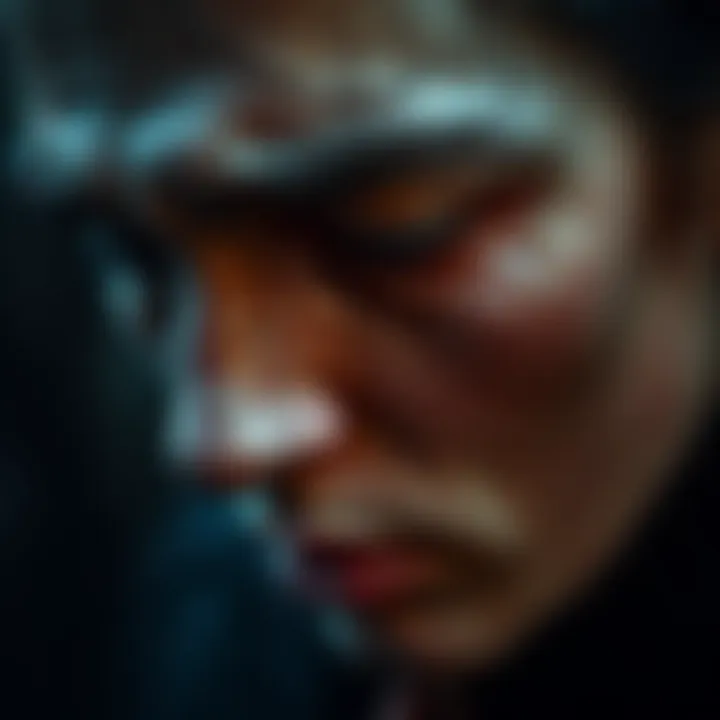 Person with a tearful expression A person shows deep sadness with tears running down their face, capturing the raw emotion of grief.