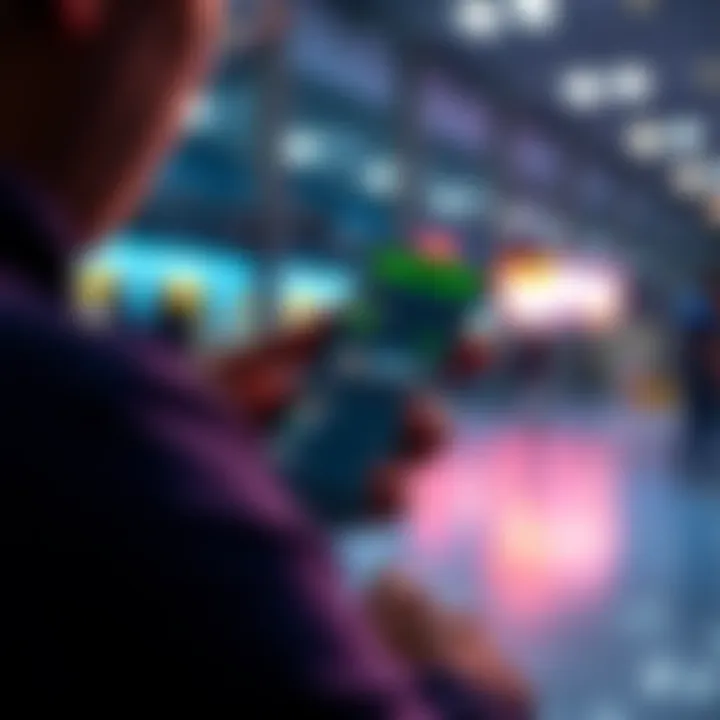 A person checking their phone with the PrizePicks app open, showing sports betting options