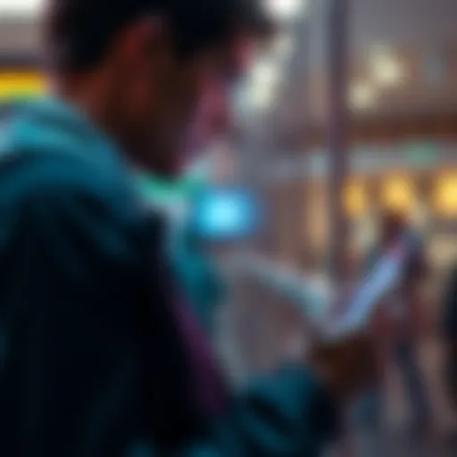 A person looking at their phone, waiting for a message reply from a host