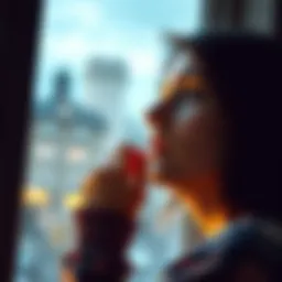 A person reflecting on their past mistakes, looking hopeful and determined to move forward.