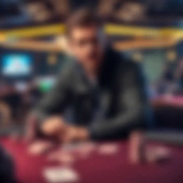 Phil Galfond sitting at a poker table with cards and chips, showcasing his focus and determination