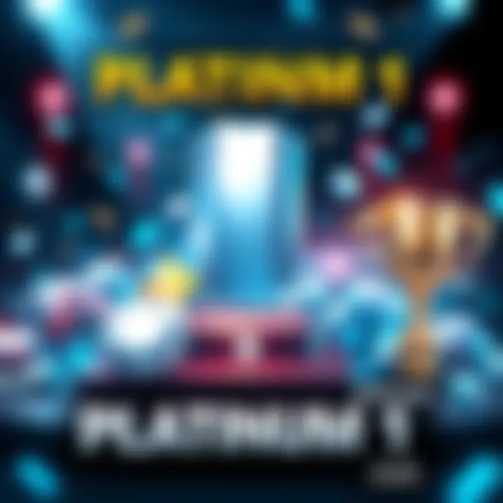 Platinum 1 Rewards A visual representation of rewards for reaching Platinum 1 in a game, featuring shiny gems and trophy symbols