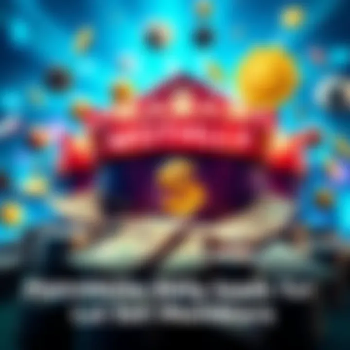 A graphic showing monthly reloads for Platinum members with money symbols and gaming elements