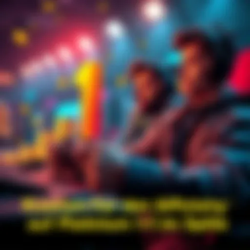 Player aiming for Platinum 1 rank A gamer strategizing with a controller, aiming for a higher ranking in a competitive game, surrounded by coins and graphics showing a rank progression.