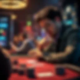 Player analyzing GTO strategies A poker player thoughtfully analyzing game strategies, focusing on tight play and preflop decisions at a table with cards and chips.
