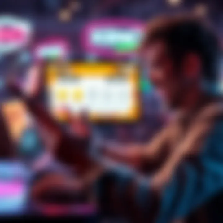 A player looks excited as they view a Keno win on their laptop screen, showing a winning ticket and a joyful expression.