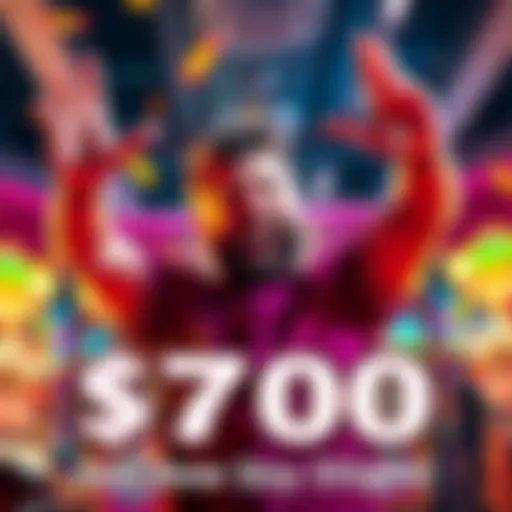 A happy player raises hands in celebration after winning $700 from a $2.40 bet with 5 Scatter at Le Digger
