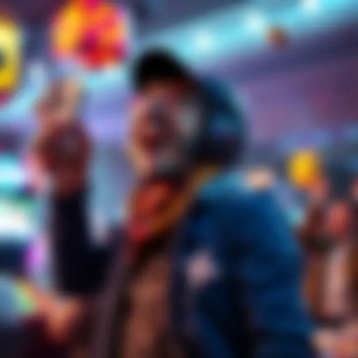 A player excitedly celebrating a big win with cash in hand