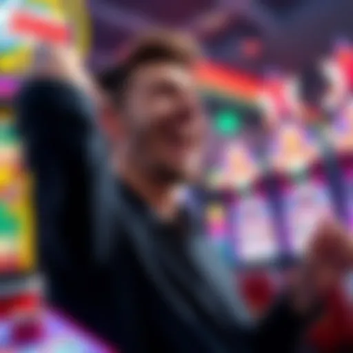A person happily reacting after winning money while playing Keno Engine, showing excitement and joy.