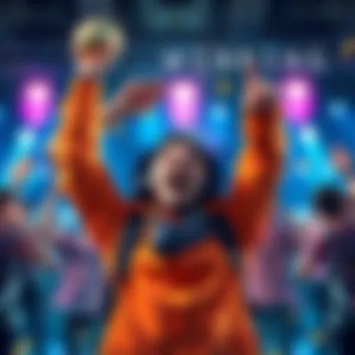 A player excitedly celebrating multiple wins after reaching Plat 1 status, showing a mix of joy and surprise.