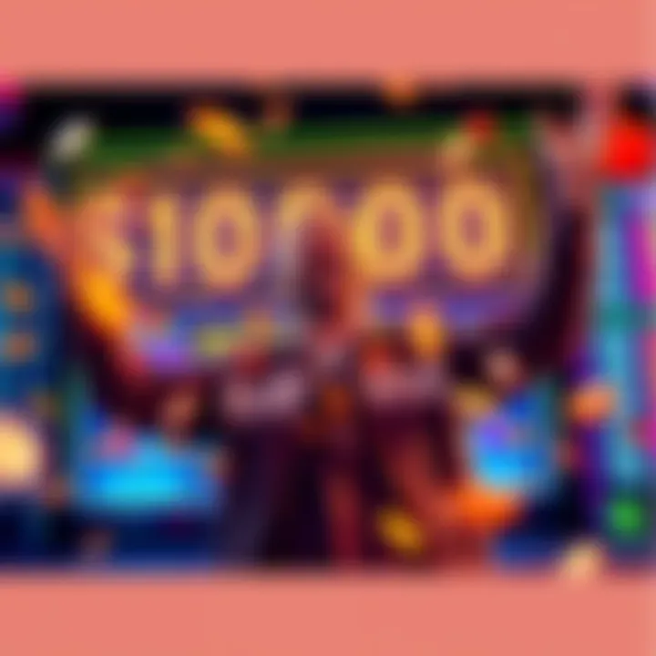 A player excitedly celebrates after winning in a Plinko game, surrounded by colorful tokens and a scoreboard showing their progress.