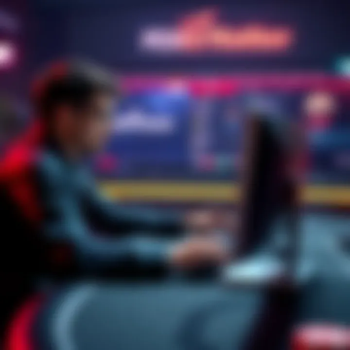 A player sitting at a gaming table, expressing concerns about long registration times for microstakes tournaments on a computer screen.