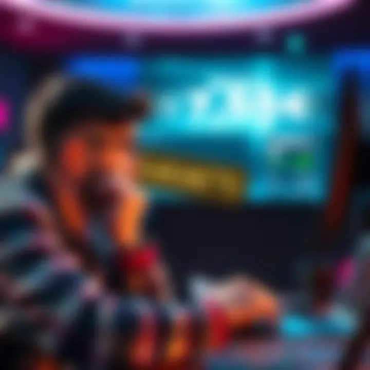 A disappointed player looks at a computer screen showing a denied payout from Smash Casino.