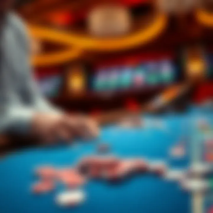 A player looks disappointed at a casino table with scattered chips representing a significant loss
