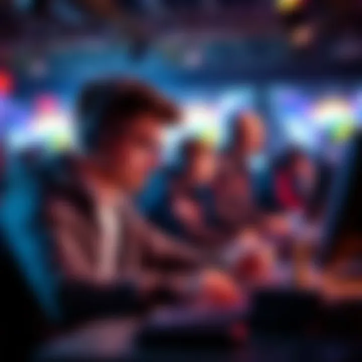 A focused player studying strategies and tips for winning in a game setting.