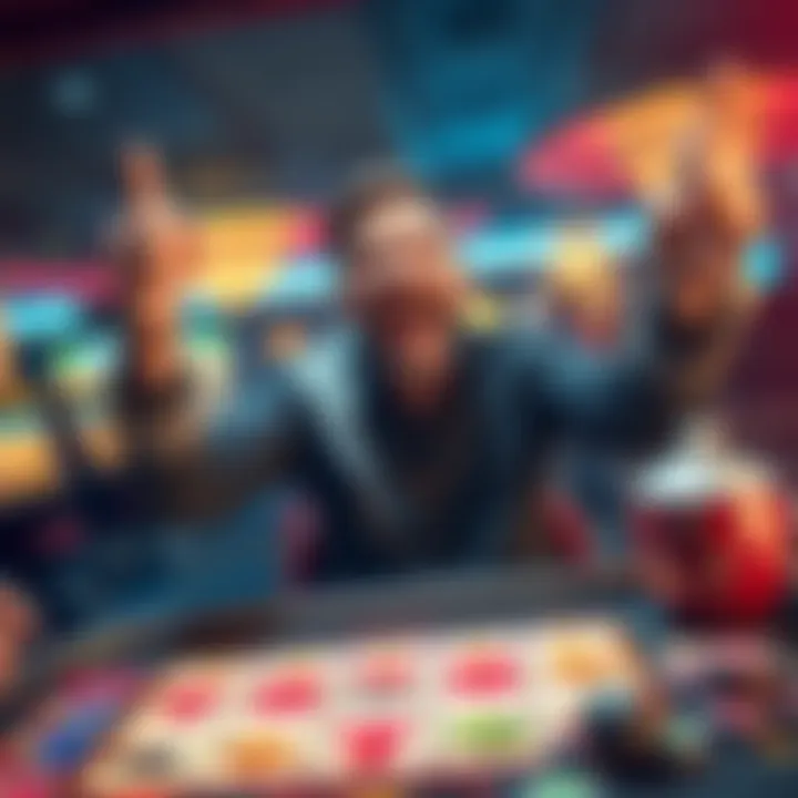 A happy player celebrating their cash win of 1222 Euro at a casino game table with Buffalo slots theme