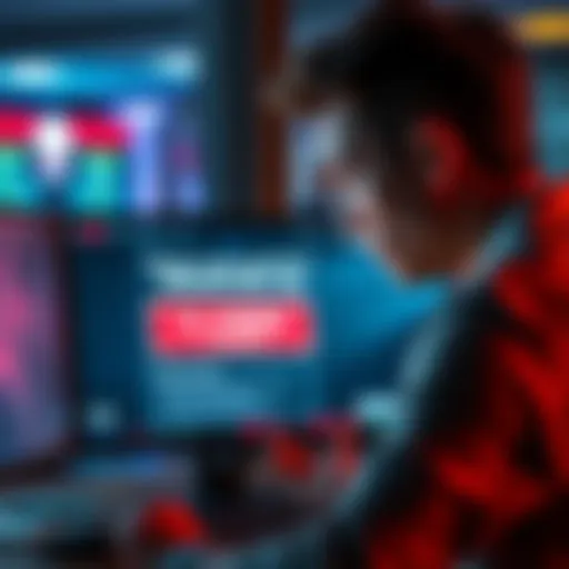 A frustrated player looking at a computer screen showing a closed account message after KYC verification