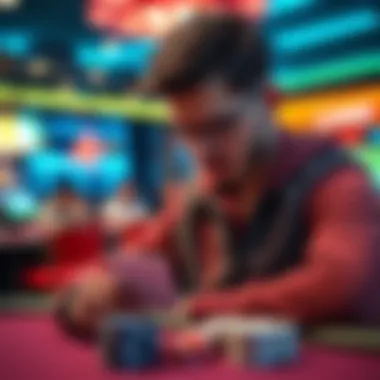 Player analyzing poker hand A poker player thoughtfully considers their strategy with AK against 3-bets in a casino setting.