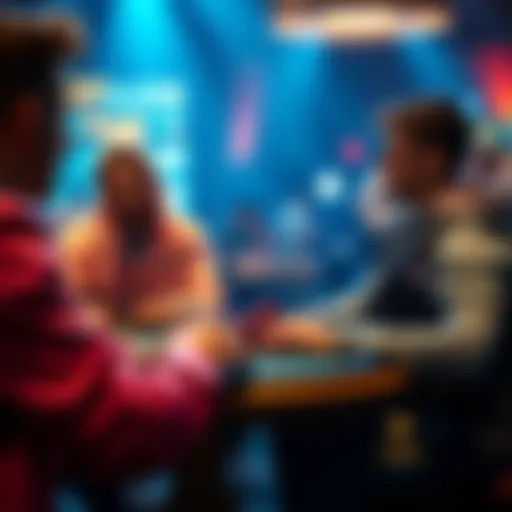 A poker player politely asking another player about their chip stack while sitting at a cash game table, showing a friendly demeanor.