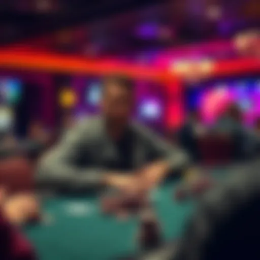 A poker player seated at a table during an NLH tournament, focused on the game with chips in front of them.