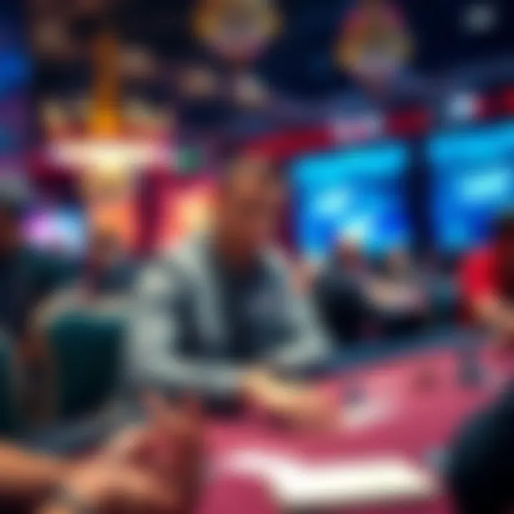 A poker player sitting at a table during the WSOP Main Event in Paris, focused on the game with cards and chips in front of him.