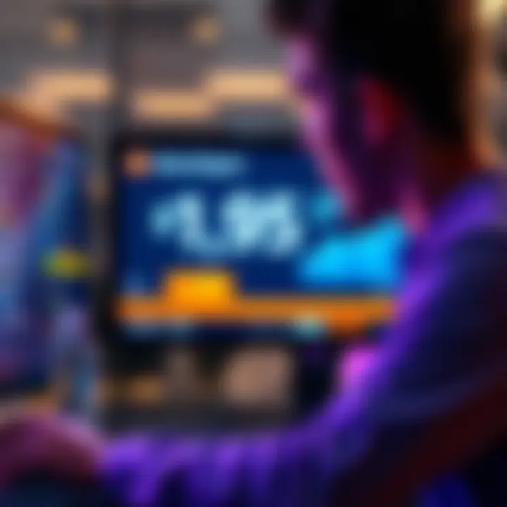 A person looking at a betting screen with a large bet amount displayed, contrasting with a smaller deposit amount.