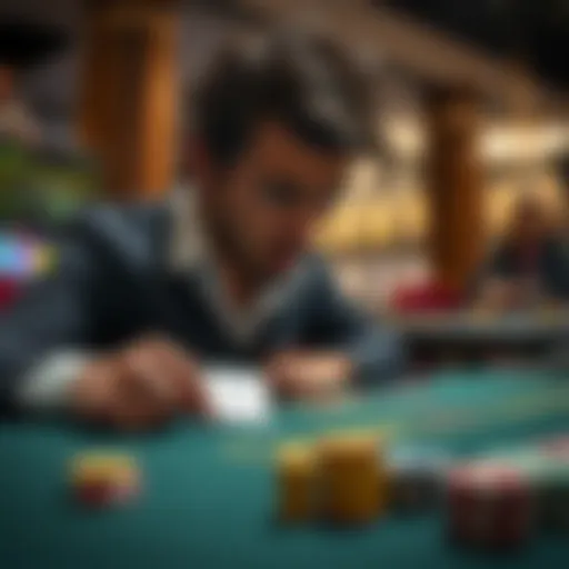 A player frustrated at a blackjack table after a betting dispute