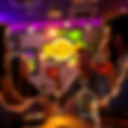 A person happily participating in a blind-picking game while sipping Patrón tequila, surrounded by friends and laughter.