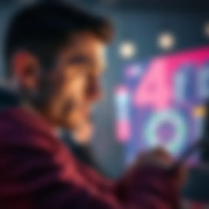 A person looks at their Bovada account, pondering over bonus funds and withdrawal options, with a concerned expression