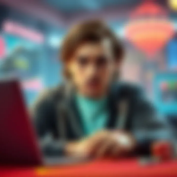 A player looking worried while checking Bovada bonus offers on a laptop