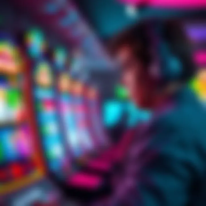 Person looking at game screen, thinking about cashing out winnings