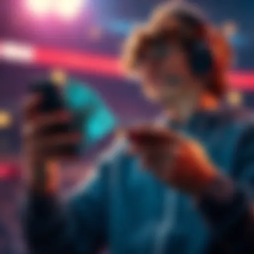 A person excitedly holding cash in one hand and checking their phone for withdrawal updates from Fanduel