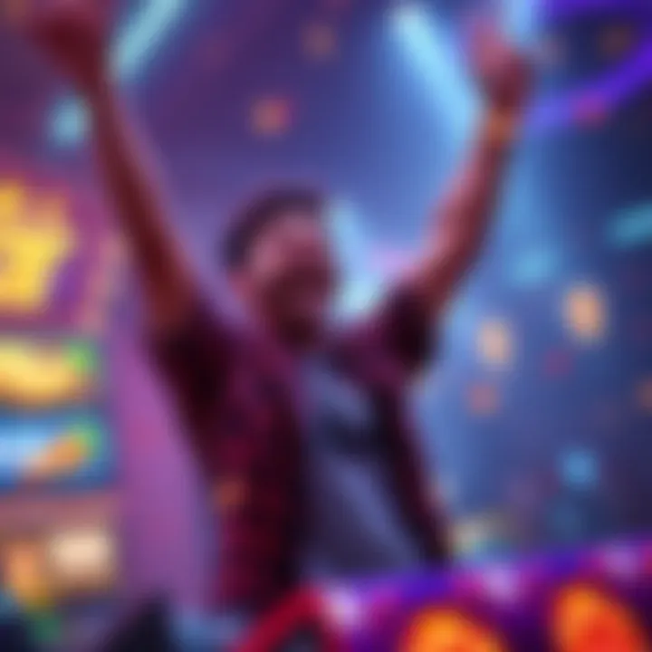 A person excitedly celebrating a significant win on a gaming platform, showcasing their success after achieving a hidden 6 scatter in Le Viking.