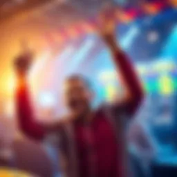 A joyful player celebrating after winning a large amount of money with a small bet